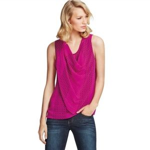 CAbi Brilliant flowy drape neck tank top M